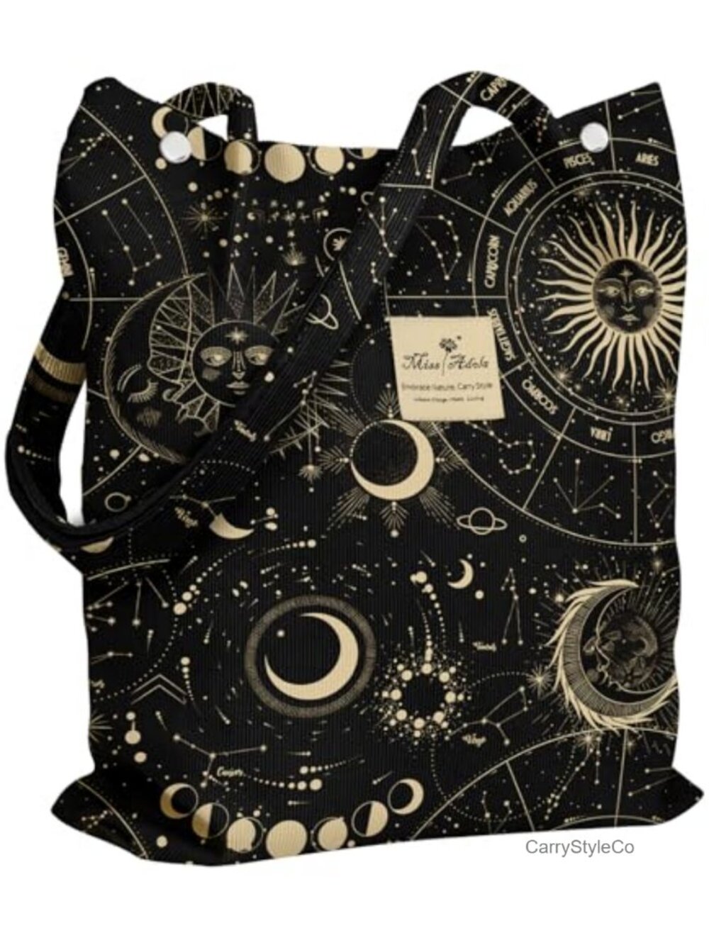Corduroy Tote Bag Reusable Grocery Shoulder Bag Magnetic Snap